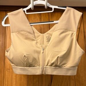 Tommie Copper Woman’s Zip Up Shoulder Support Bra-Beige XL
